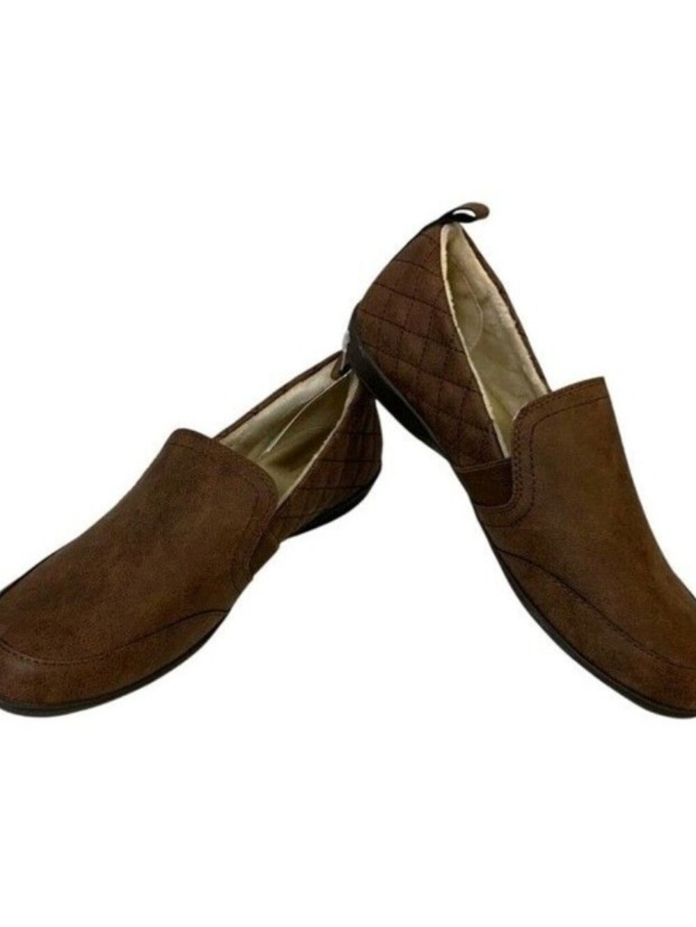 New In Box JSport Womens 7.5 Brown Faux Leather Lisa Slide On Memory Foam Shoes - Picture 7 of 7